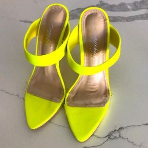Neon yellow heels